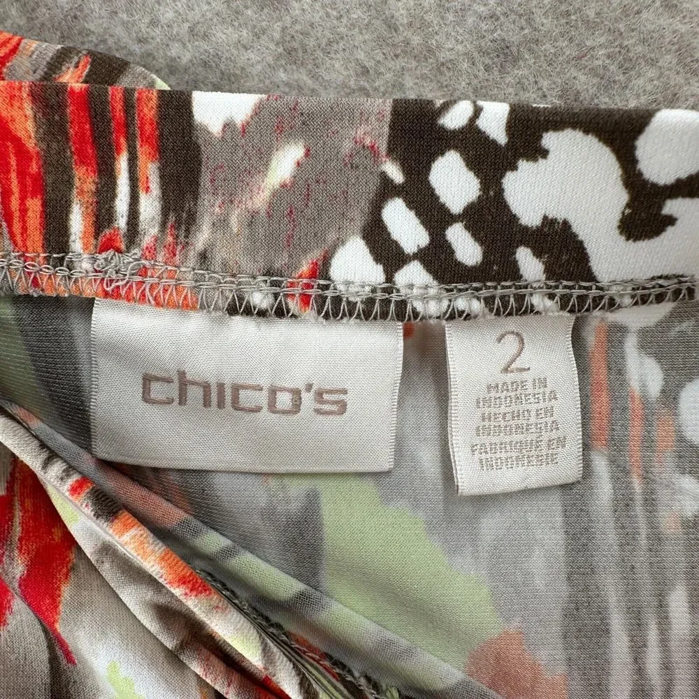 NWT CHICOS Asymmetrical Pull On Maxi Skirt Womens‎ LARGE Stretch Comfy Long Boho - Picture 6 of 9